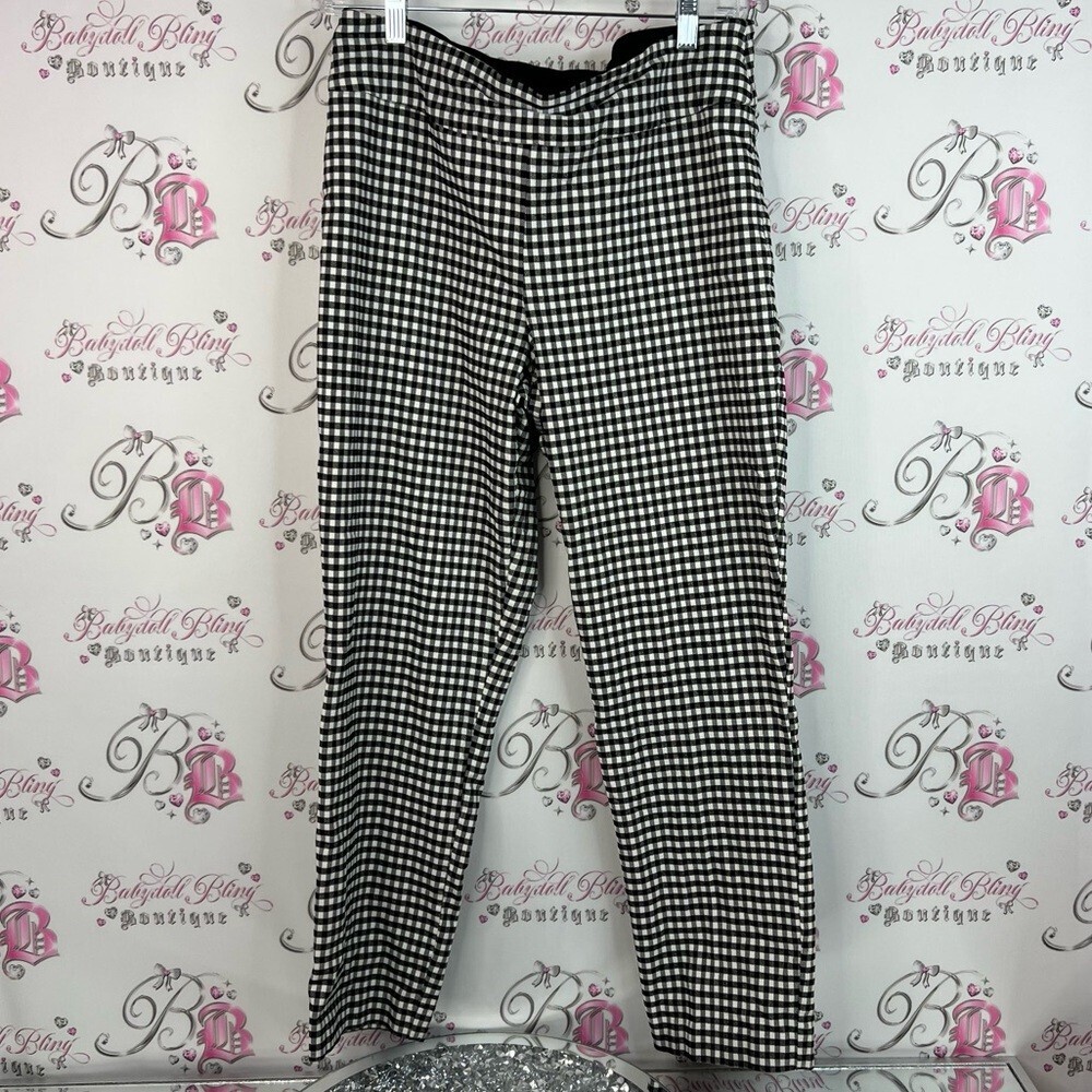 S.c & co pants gingham plaid checkers Stylish Black and White Checkered Pants